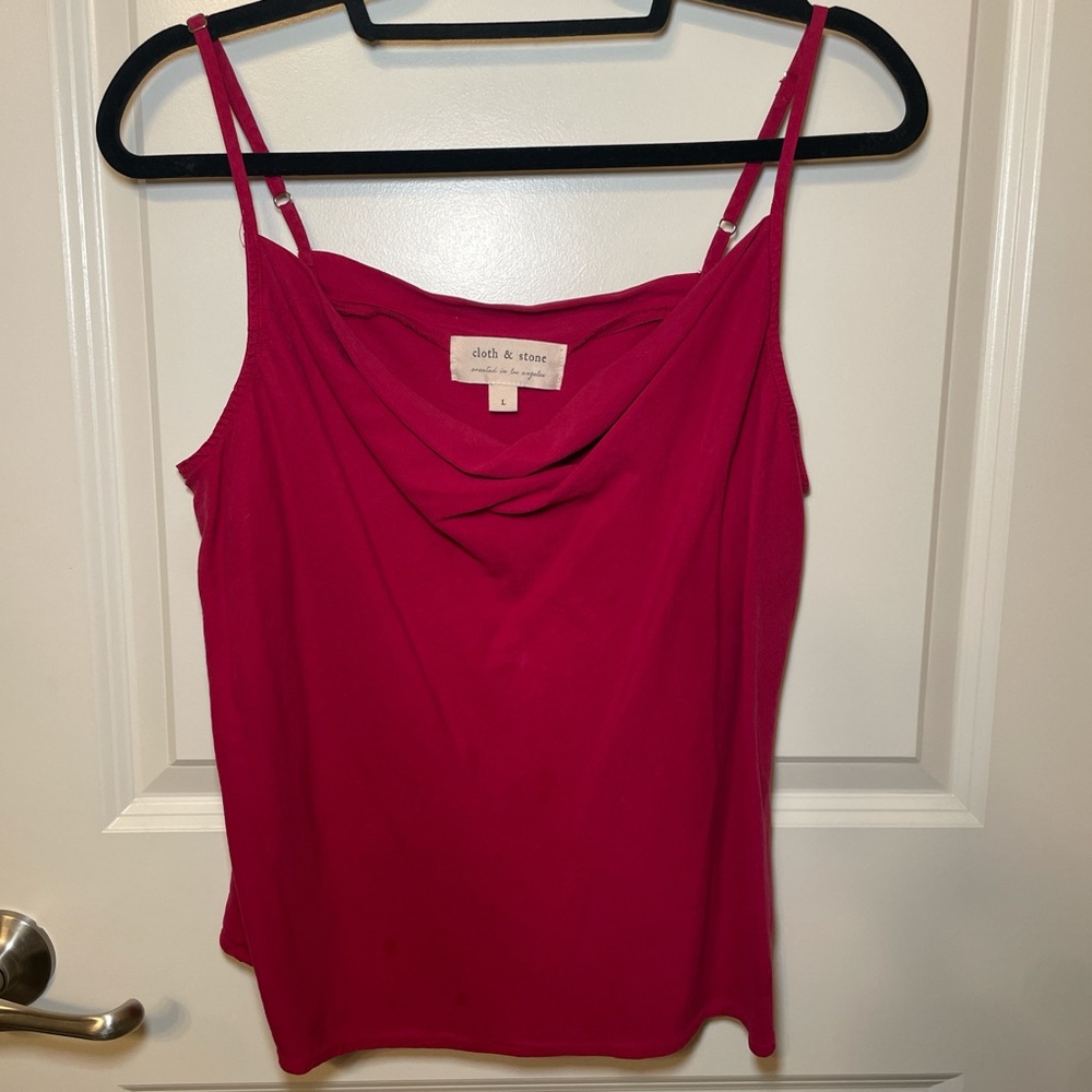 Cloth & Stone Red Cowl Neck Camisole